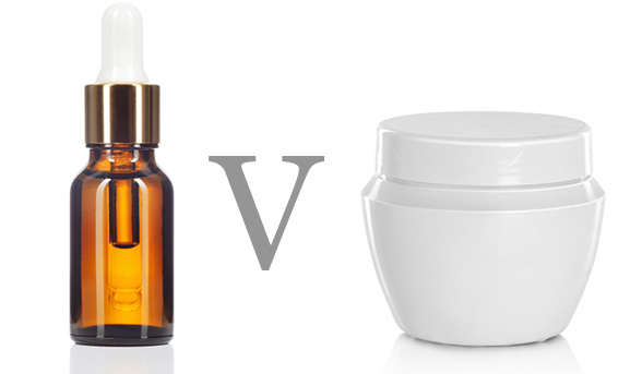 Anti-ageing serums versus creams