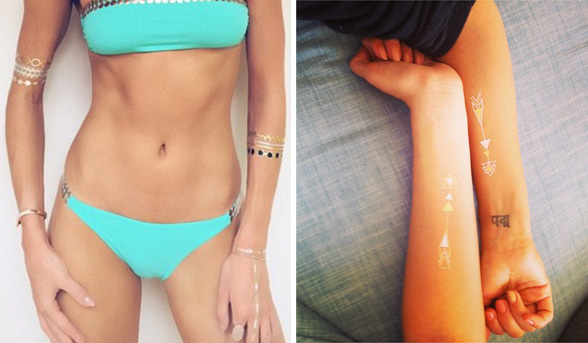 Celeb beauty trend: Metallic body art