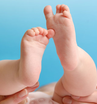 Baby soft feet are well within reach