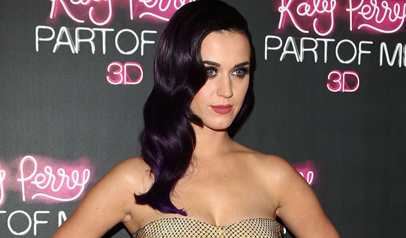 No shrinking violet: Katy Perry rocks purple locks