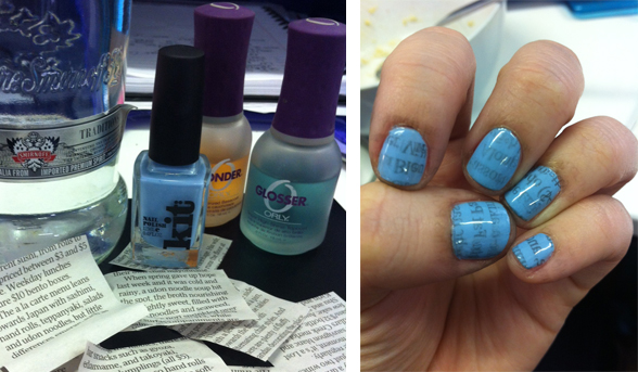 How to: pastel newspaper nails