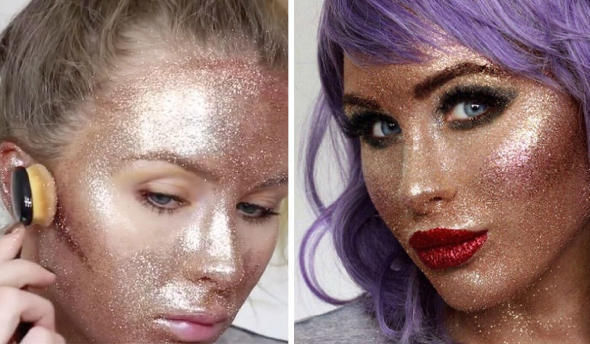 This makeup artist used glitter to do her entire face