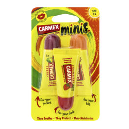 Carmex® Moisturising Lip Balm Minis – Cherry, Strawberry and PineMint