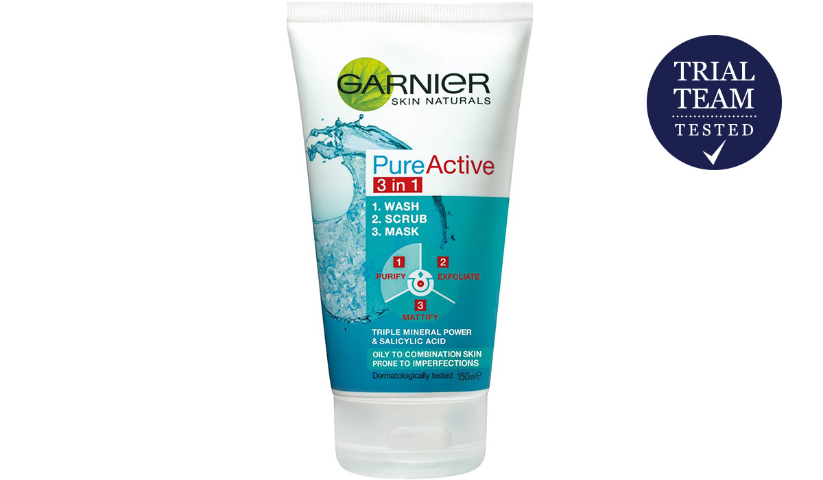 Garnier Pure Active 3-in-1 Wash, Scrub and Mask