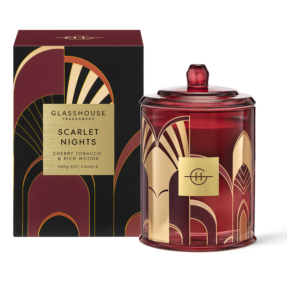 Glasshouse Fragrances Humidor Collection – Scarlett Nights Cherry Tobacco &  Rich Woods Soy Candle Reviews - beautyheaven