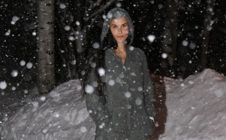 Demi Moore in a snow storm