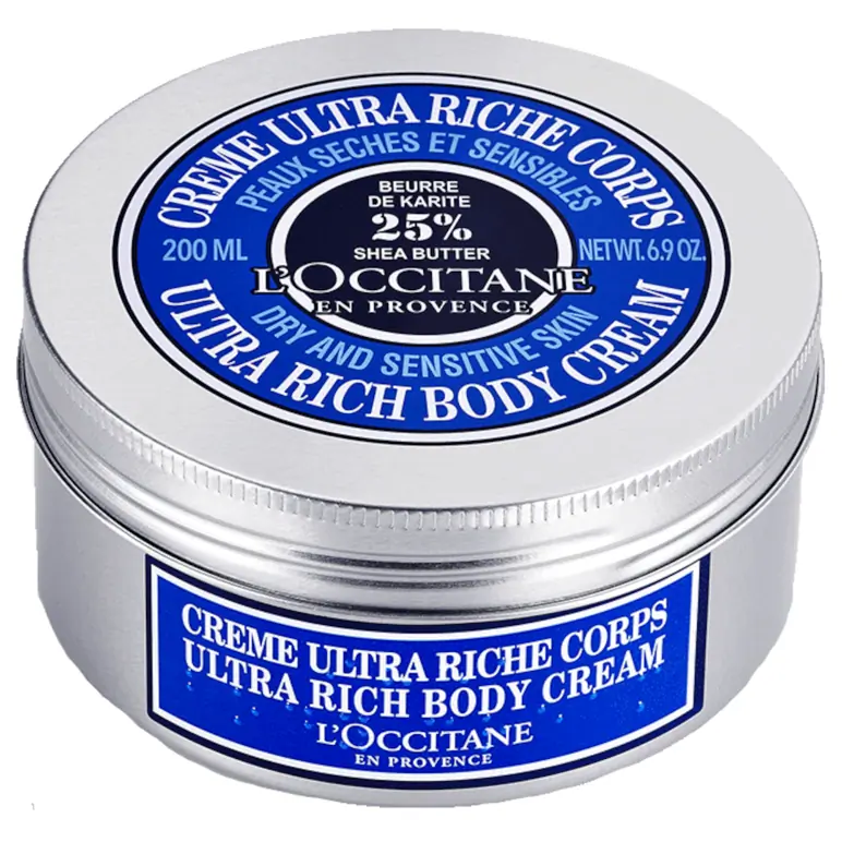 silver L'occitane shea body moisturiser 