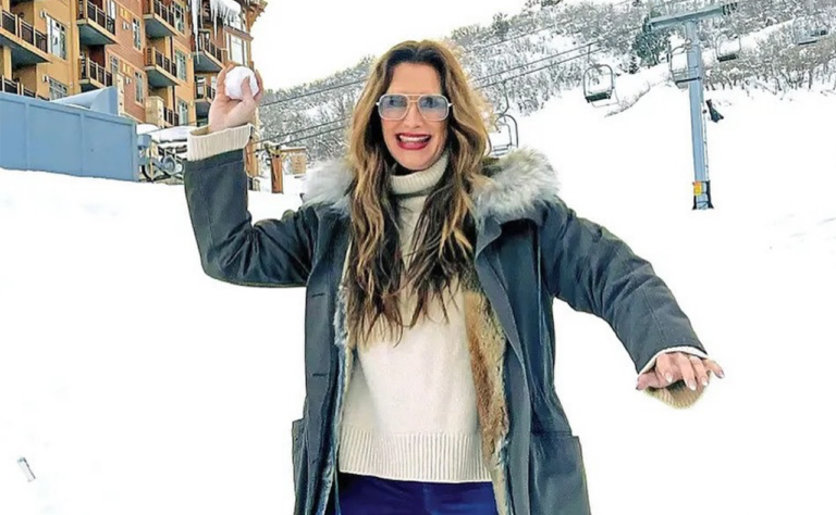 brooke shields throwing a snow ball