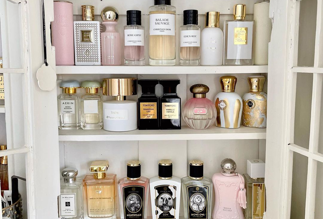 Shelves of perfumes