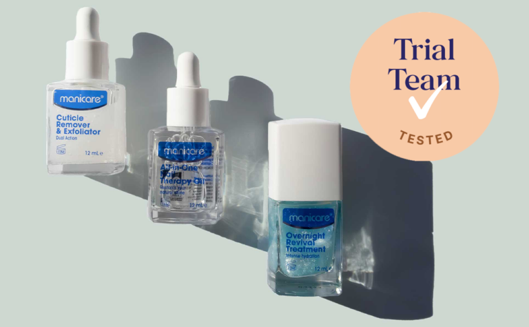 trio of manicare nail treatment bottles