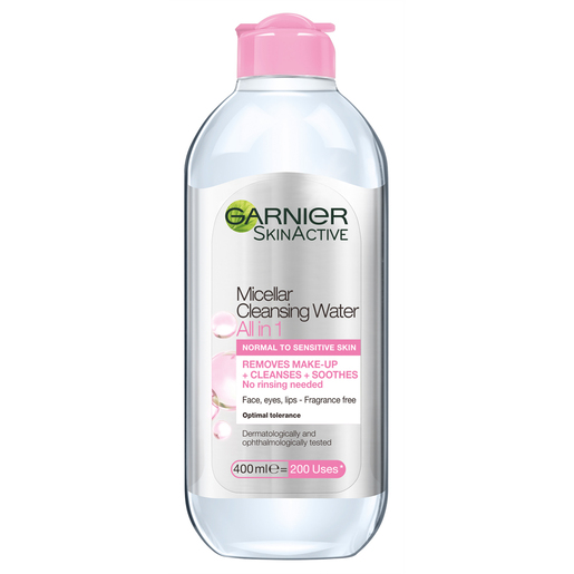 drew barrymore's fave garnier micellar water